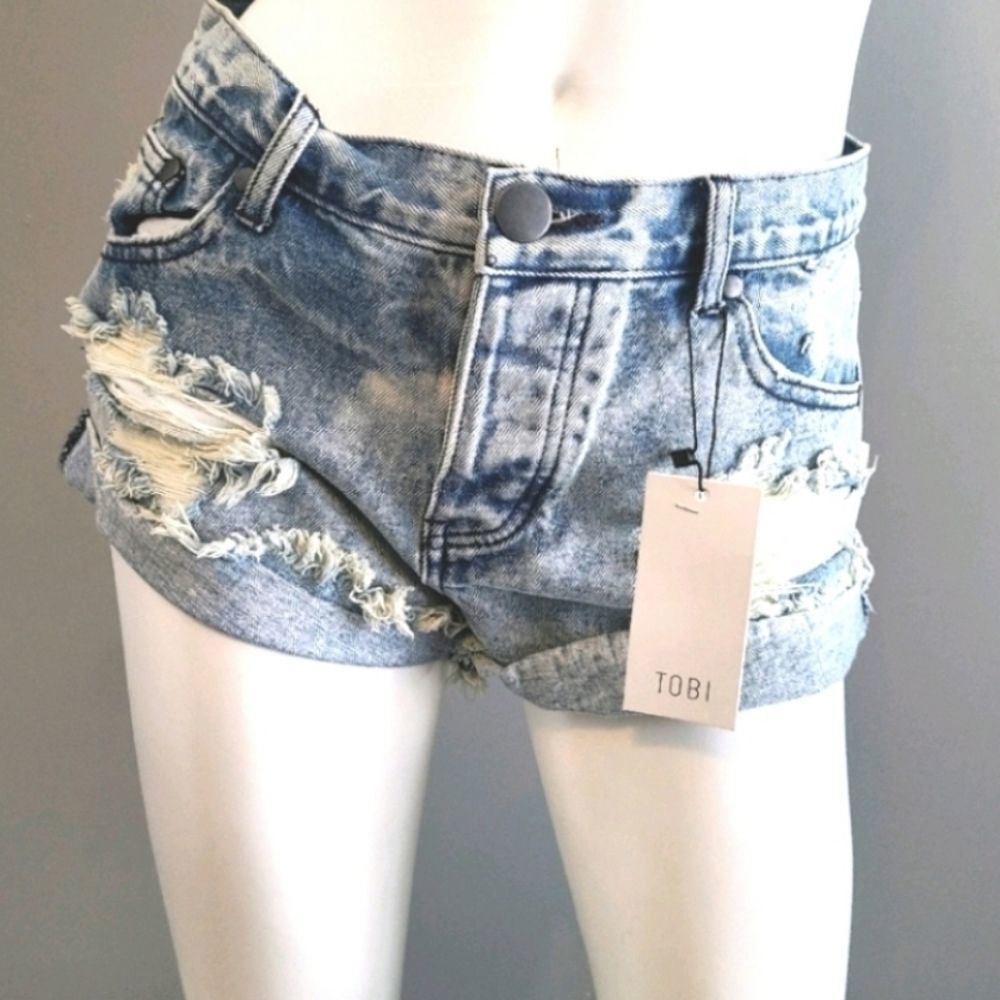 TOBI Distressed Jean Shorts Womens Size 27 NEW WITH TAGS - Picture 2 of 10
